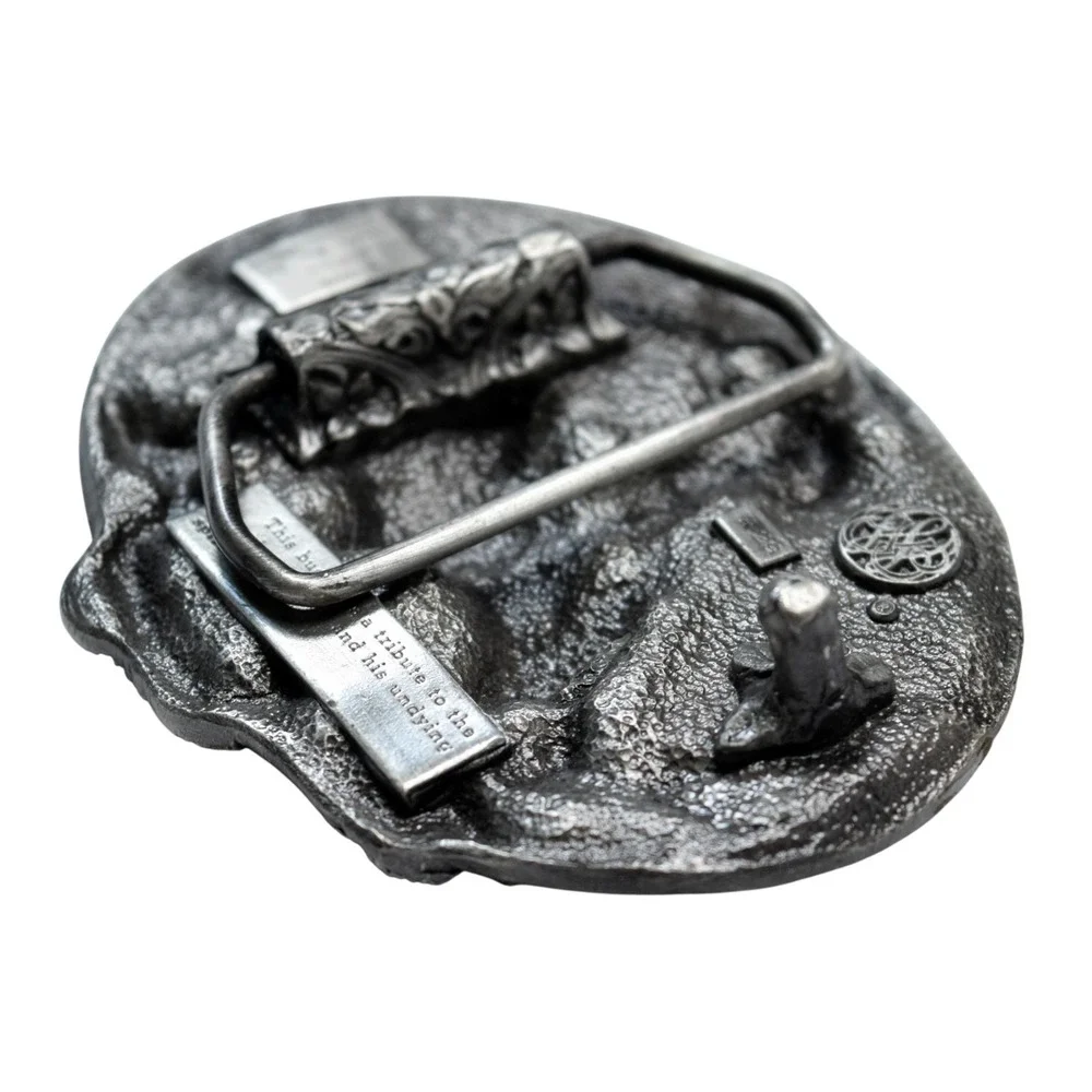 Vtg 1984 Siskiyou Pewter Belt Buckle Native American Warrior Horse Tribute R-29